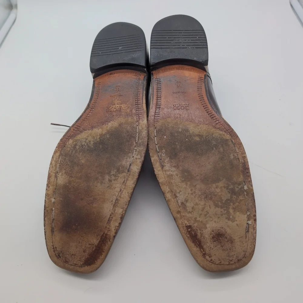 Classic Hugo Boss Sz 11 Brown Leather Men's Dress Shoes